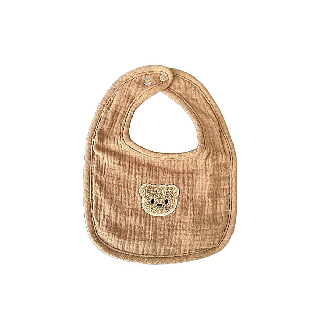 Fuzzy Bear Bib - Brown