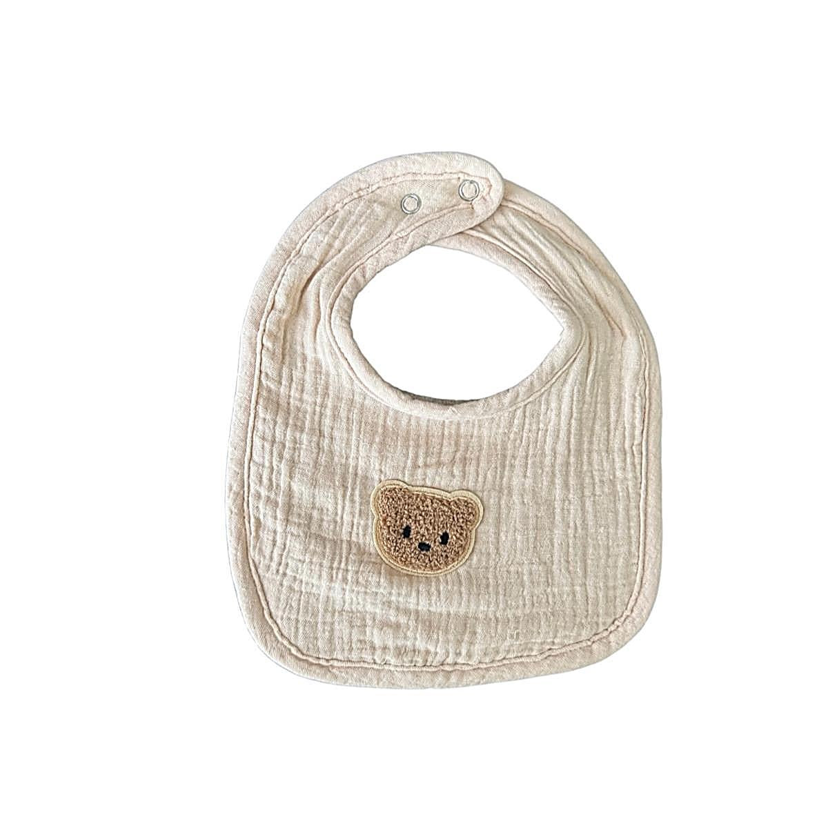 Fuzzy Bear Bib - Taupe
