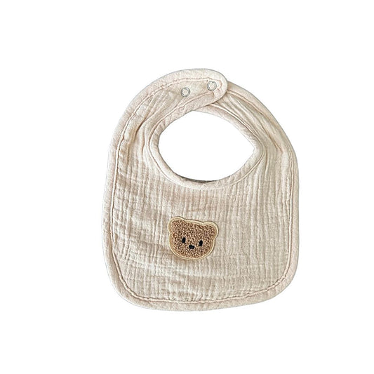 Fuzzy Bear Bib - Taupe