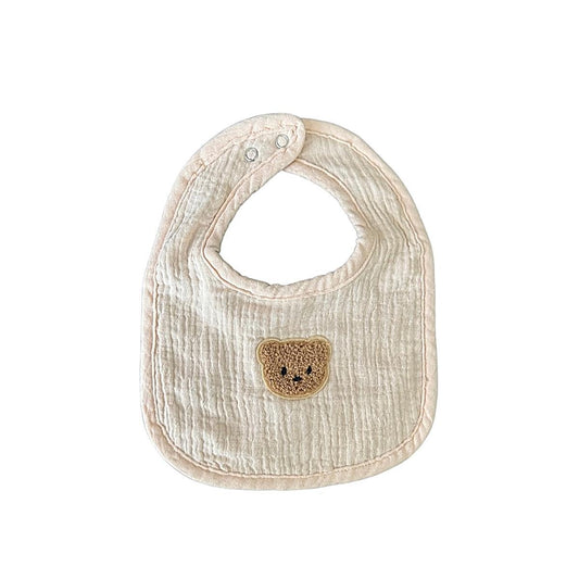Fuzzy Bear Bib - White